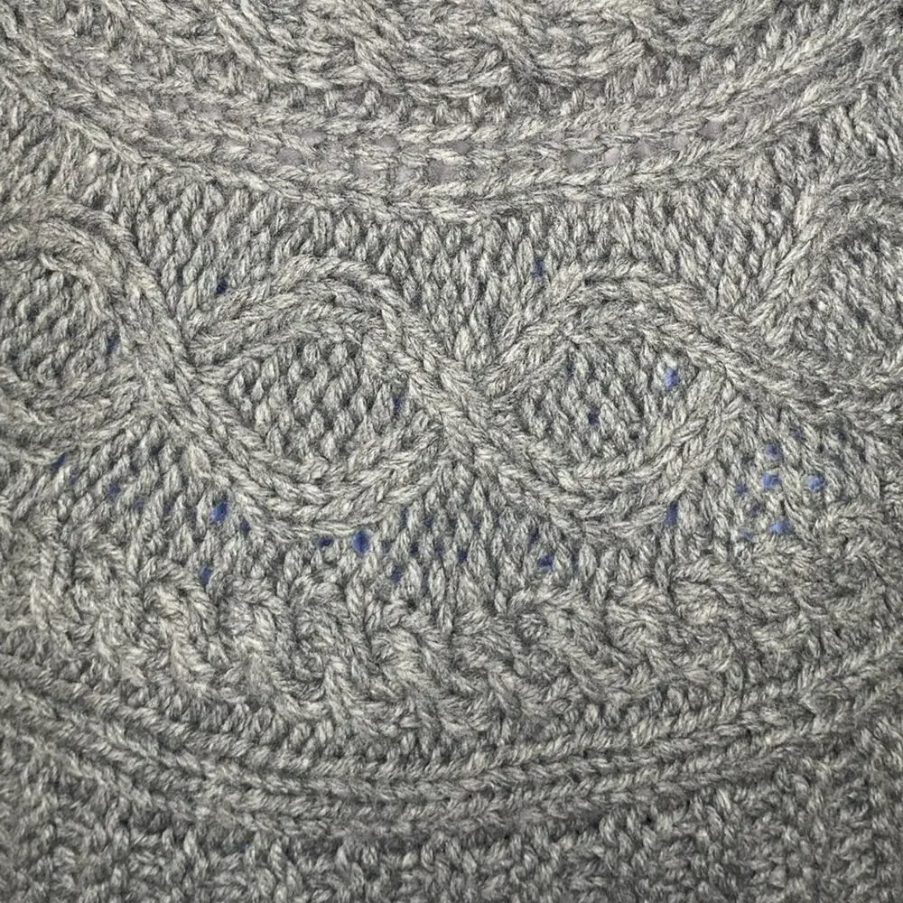 Twenty One Chunky Sweater Gray Satin Ribbon Side Tie Size S - Picture 7 of 9